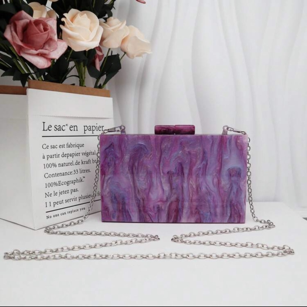NWOT Mini Acrylic Box Bag